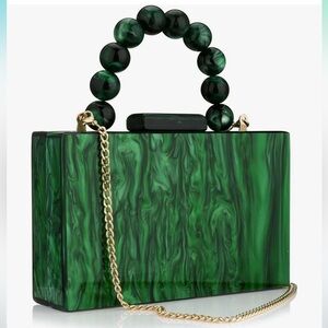Women Acrylic Clutch Purse- Green